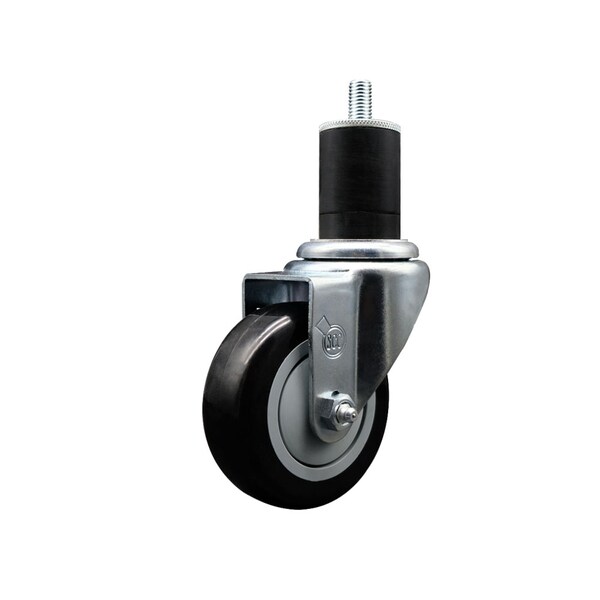 Service Caster 3.5'' SS Black Poly Wheel Swivel 1-3/4'' Expanding Stem Caster SCC-SSEX20S3514-PPUB-BLK-134 - main